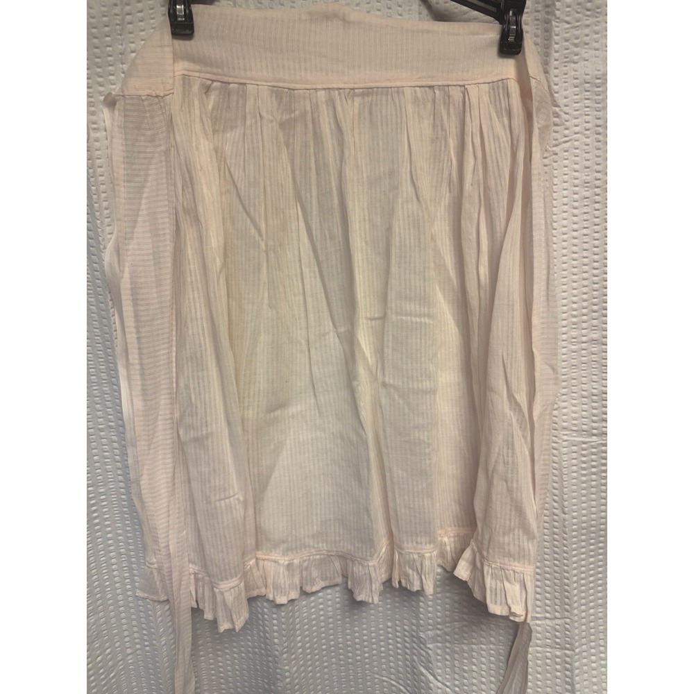 Vintage 1950 Hostess Apron Light Pink Sheer Ruffle Handmade Retro Kitchen
